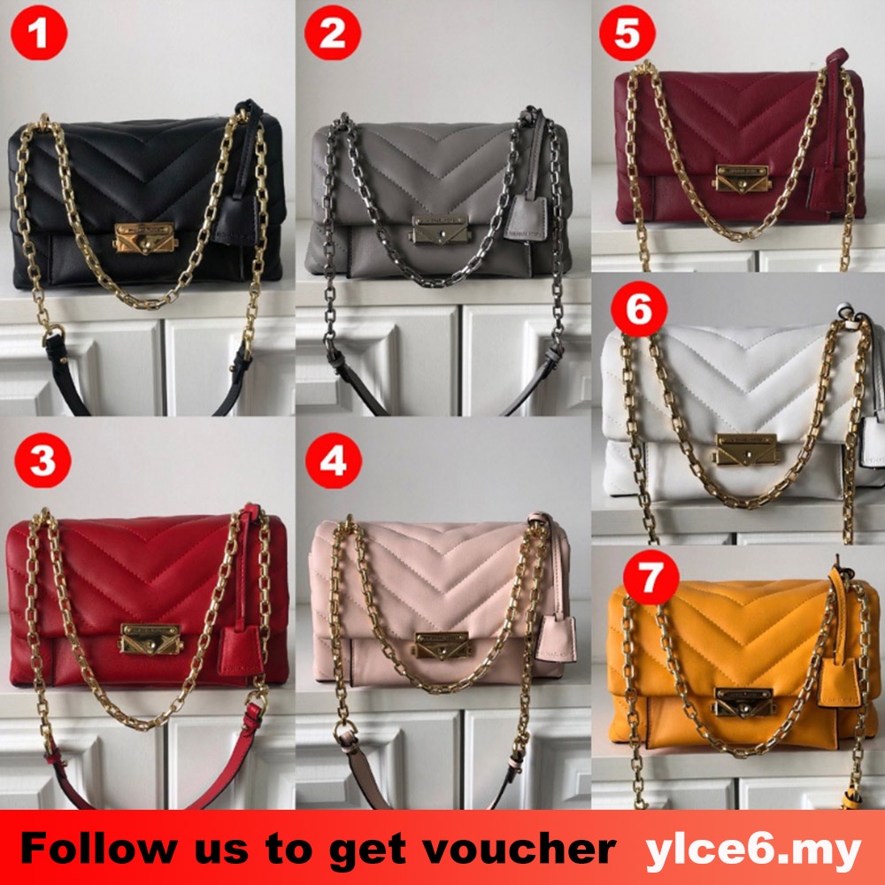 MK Cece 007 Medium Quilted Leather Convertible Shoulder Bag Women Crossbody Chain Handbag