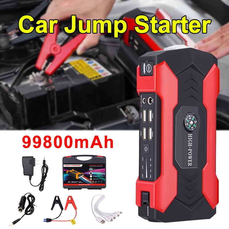 Car Jump Starter 12V MultiFunction 98800mAh Emergency Power Bank