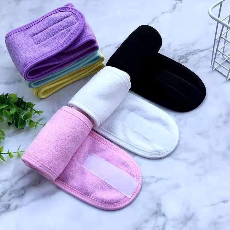 Headband Velcro Facial Wash Headband Thick and Long Cloth adjustable