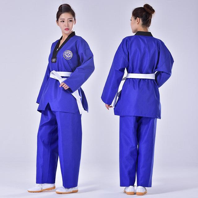 Taekwondo Uniforms Women blue Dobok High Quality Taekwondo Training