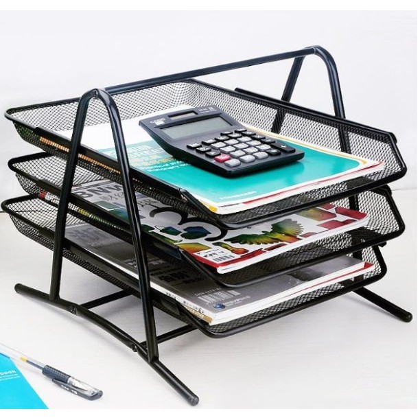 3 Layer Desk Document File Organizer Tray Tabletop Paper Letter Holder