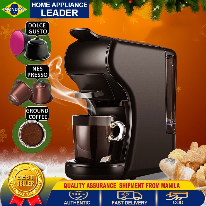 3in1 Espresso Coffee Maker for Capsule/Ground Coffee, Nespresso/Dolce Gusto Coffee Machine