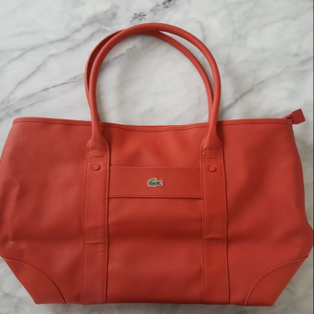 Authentic Lacoste Orange Tote Bag (L size) Shopee Philippines