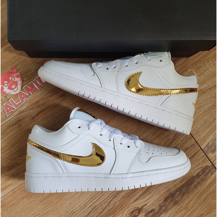 AIR JORDAN 1 Low White/Metallic Gold for Men Shopee Philippines