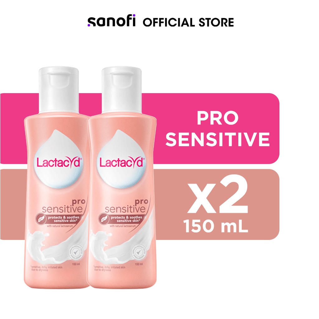 Lactacyd Feminine Wash Pro Sensitive 150ML (Bundle of 2) Shopee
