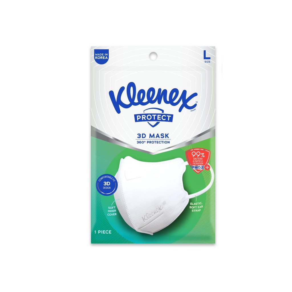 Kleenex Protect 3D Face Mask KF94 (Large) x 1 pack (1 mask) Shopee