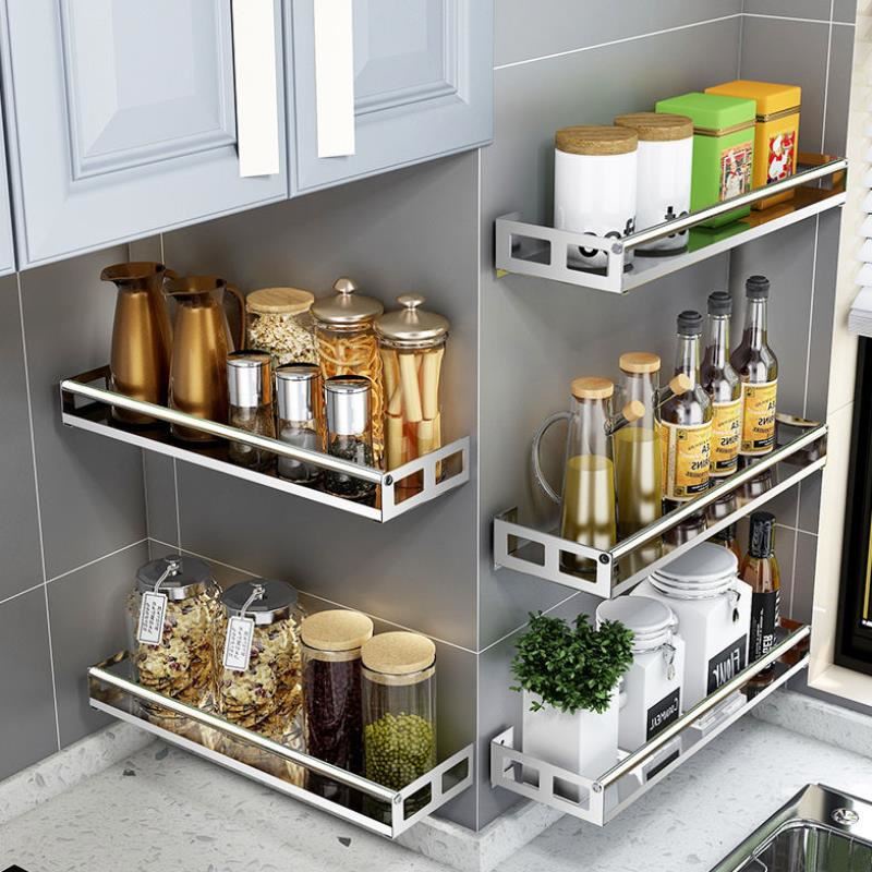 HC Spice Rack Wall Mounted Kitchen Organizer Stainless Steel Condiments
