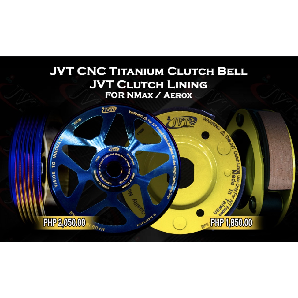 JVT Titanium Clutch Bell & Clutch Lining SET for Nmax V1/V2