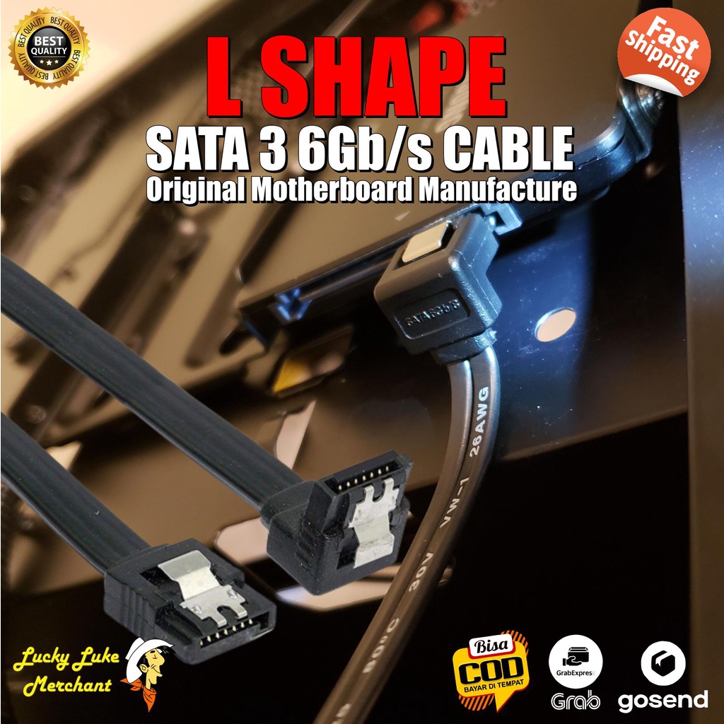 Sata3 6Gb / s L Shape Cable SATA 3 Original Motherboard Premium Cable