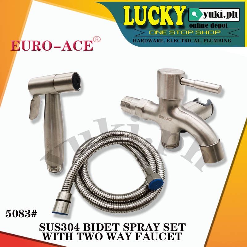 8053 EUROACE SUS304 BIDET SPRAY SET WITH TWO WAY FAUCET Shopee