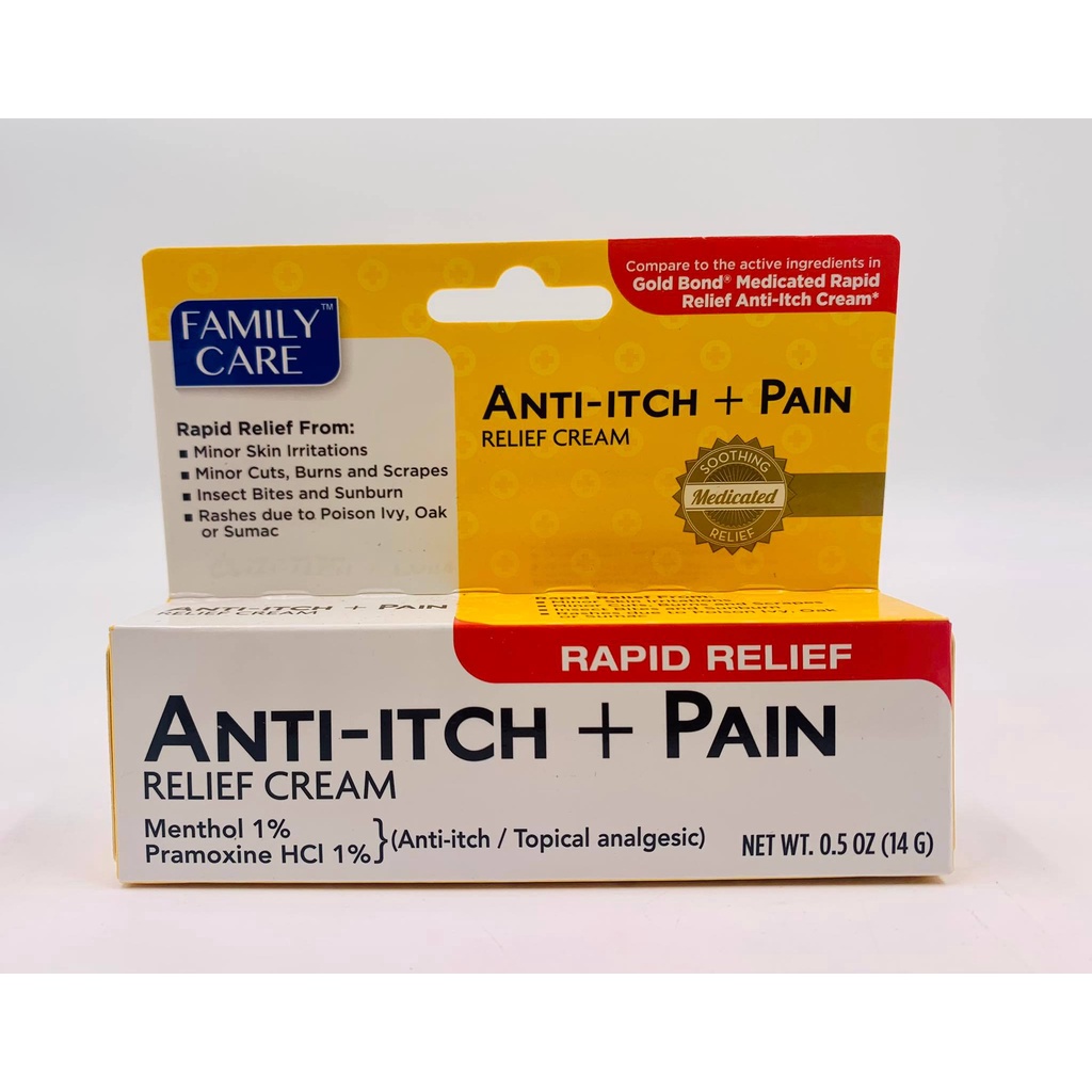 Family Care AntiItch+Pain Relief Cream 0.5oz Pramoxine HCL 1 Topical