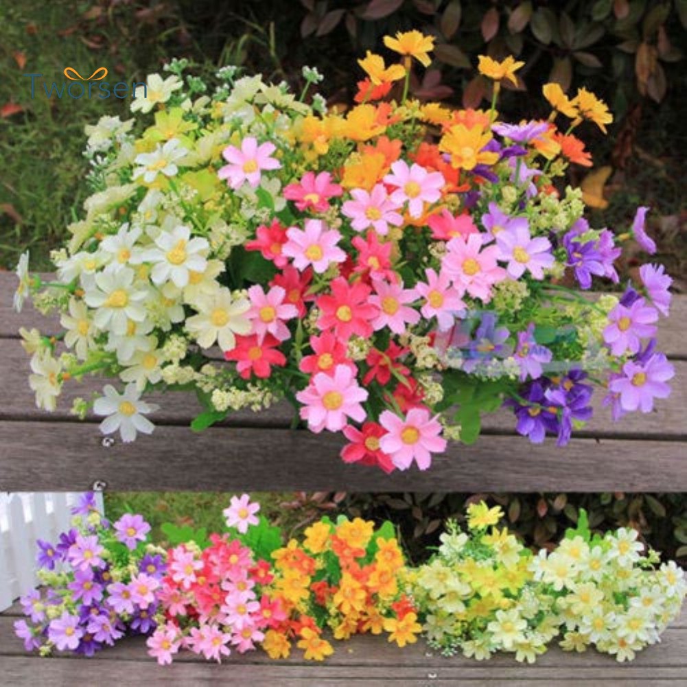Tworsen 1 Bouquet 28 Heads Artificial Fake Cute Daisy Flower Home