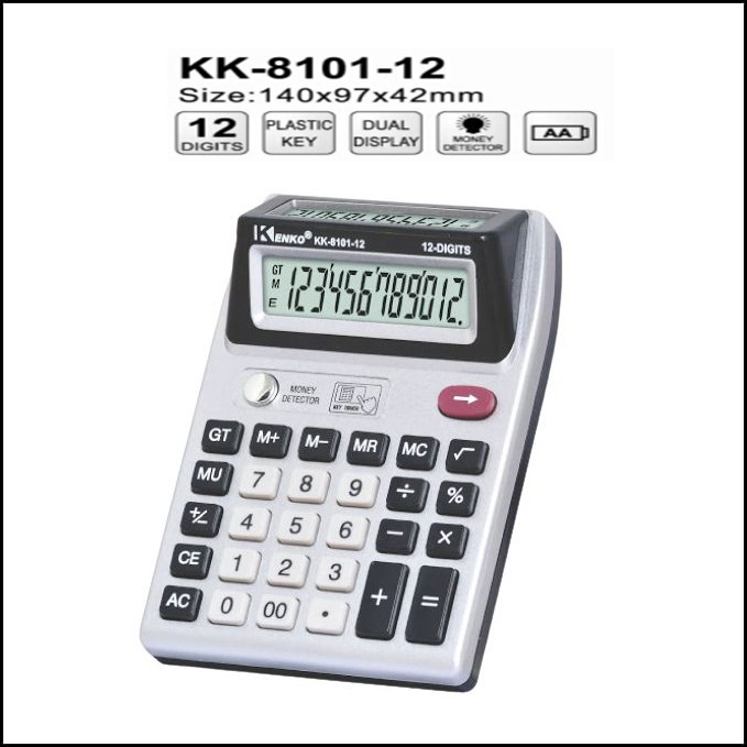 Kenko KK810112 Electronic Calculator with Money Detector on side