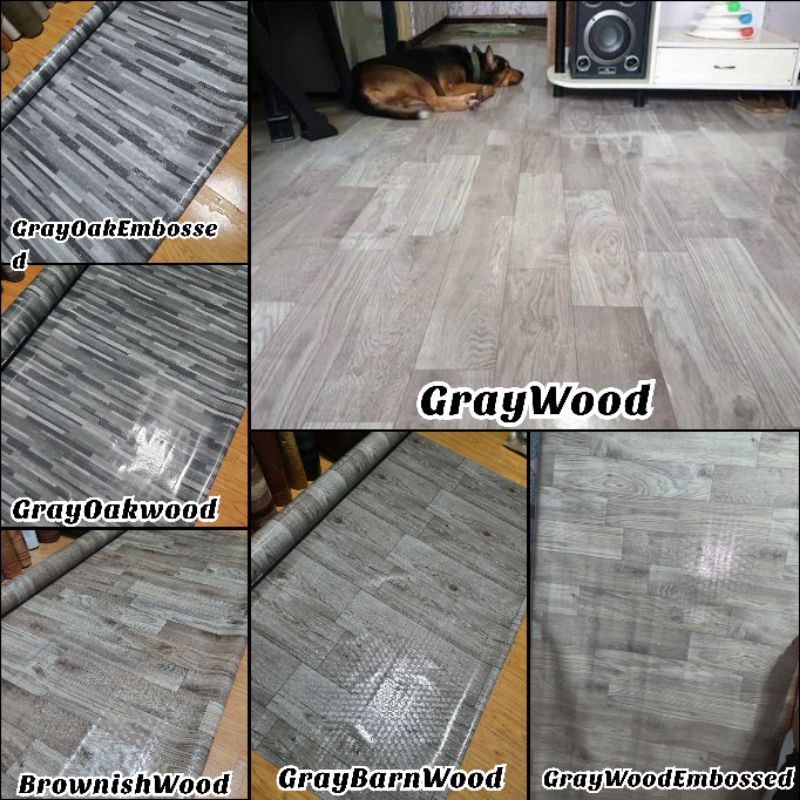 Gray Wood And Other Wood Designs Rubberized/Vinyl Linoleum Floor mat