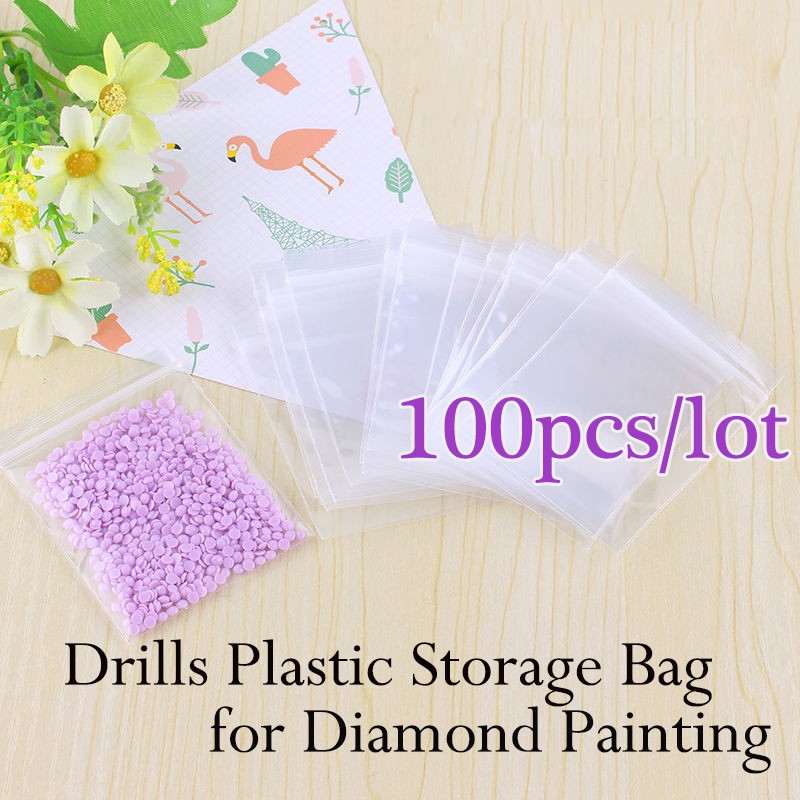 Diamond Painting Tools Plastic Self Adhesive Bags Drills Glued Stone