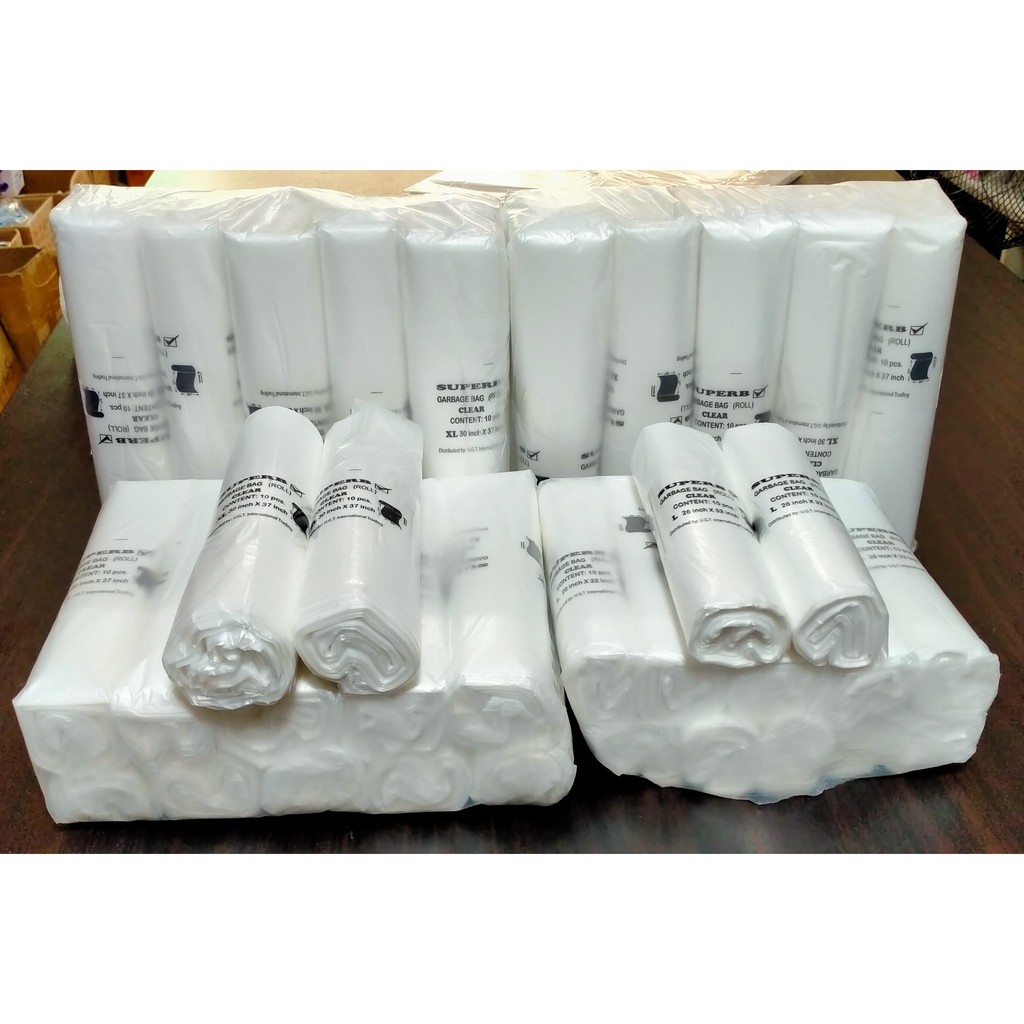 CLEAR PLASTIC BAG Transparent Trash Bag Clear White Bin Bag Shopee