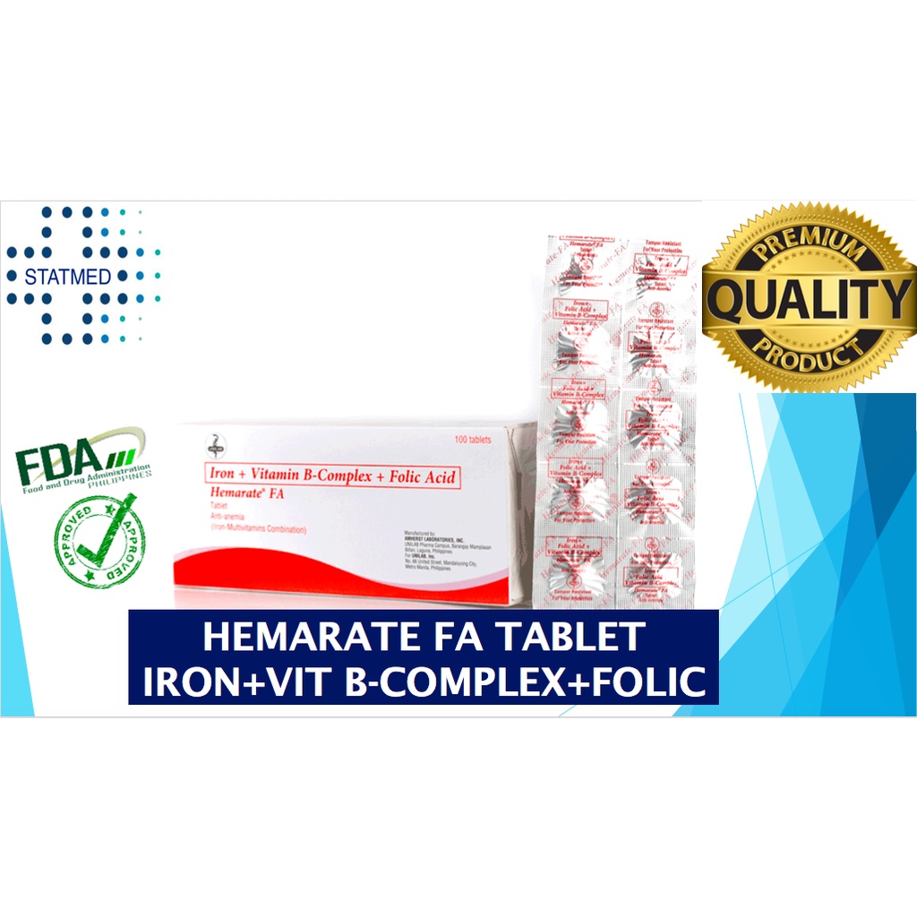 Hemarate Fa Tablet Iron + Vitamin + Folic Acid [20, 40, 60