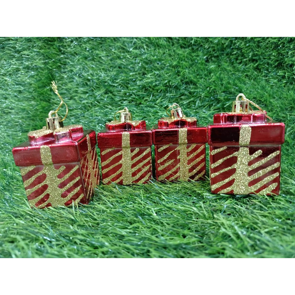 Christmas Decorations Gift Box 4 Pieces Mini Gift Box Christmas