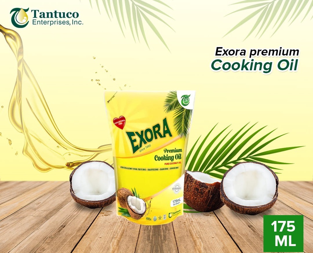 EXORA Premium Pure Coconut Cooking Oil 175ml Pouch x 60pcs 100