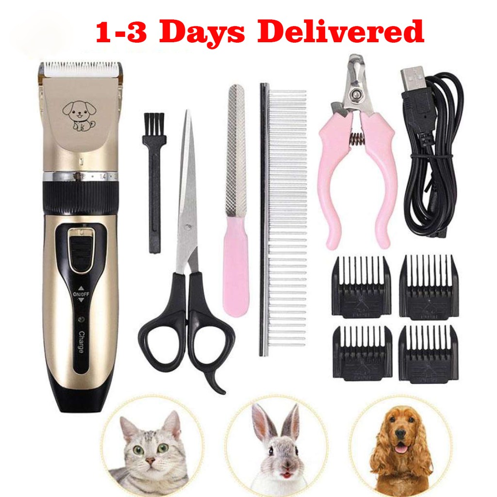 【Ready Stock!】Rechargeable Hair Trimmers Pet Dog Cat Grooming Clippers Puppy Cutter Machine