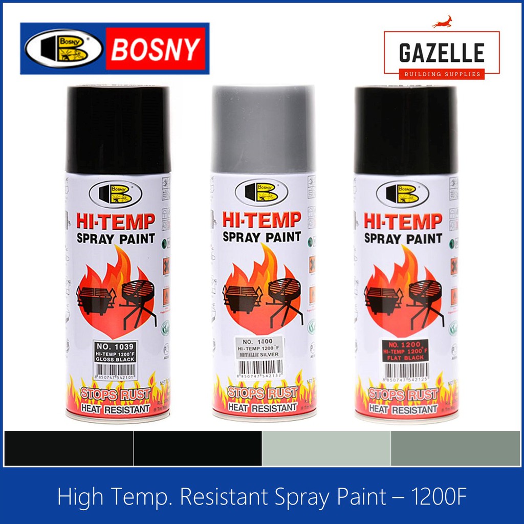 Bosny Hi Temp High Temperature Resistant Spray Paint 1200F Shopee