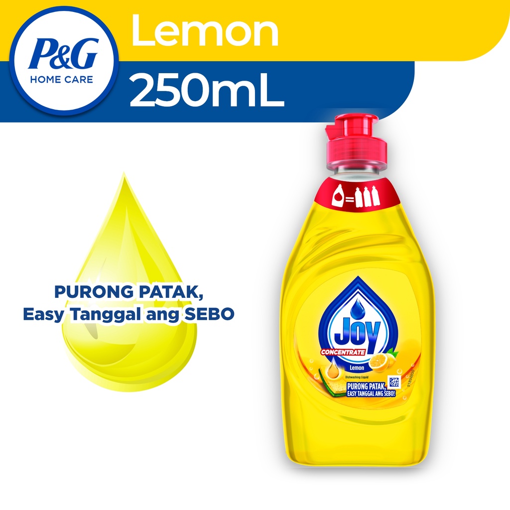 Joy Lemon Concentrate Dishwashing Liquid 250mL Bottle (Dishwashing