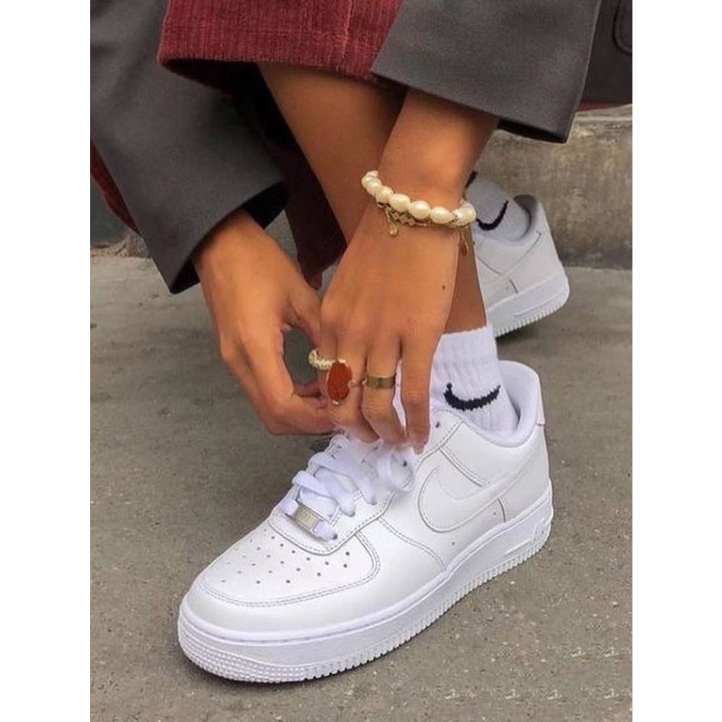 Unisex UA Sneakers A Force 1 all white lowcut rubber shoes for women