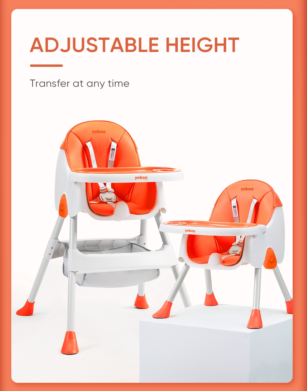 Yoboo Foldable Multifunctional Baby High Chair Clean Easily Adjustable Height Shopee Philippines