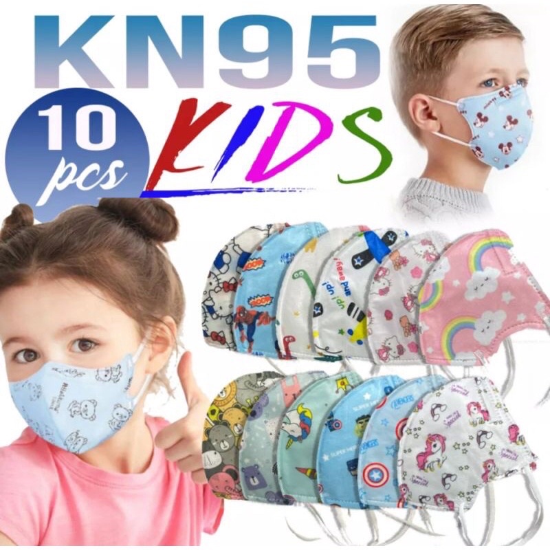 10pcs KN95 Mask for Kids Printed / Child Protective Mask Shopee Philippines