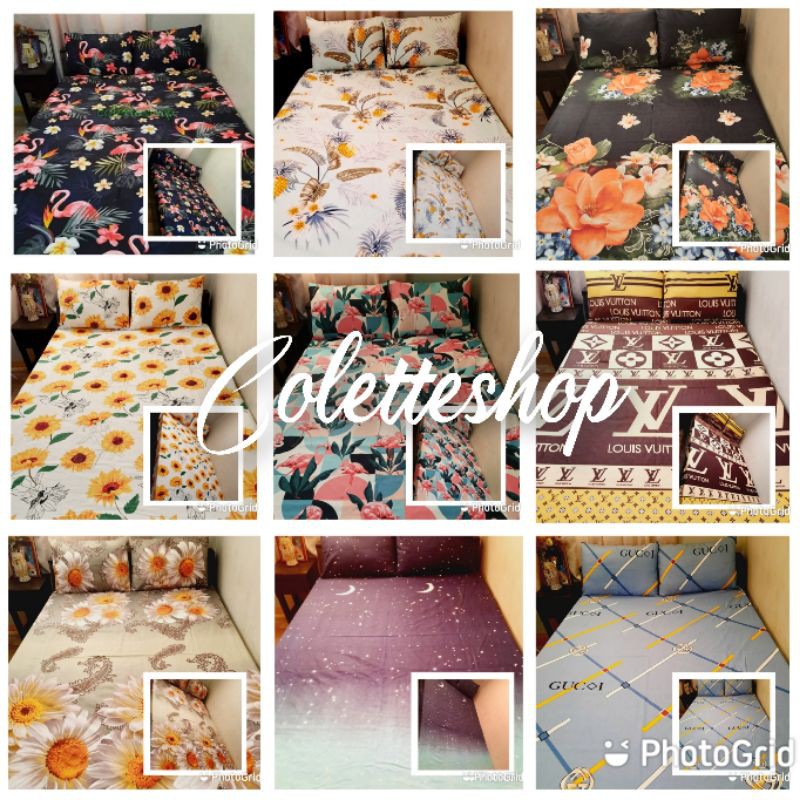 3in1 Bedsheet Canadian Cotton Queen Size (1 fitted sheet plus 2 pillowcase) Shopee Philippines