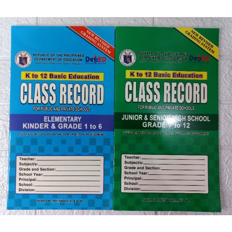 Class Record New Revised Grading System Shopee Philippines