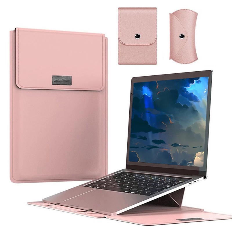3 in 1 Universal Leather Laptop Cover Case Bag Sleeve With Stand For