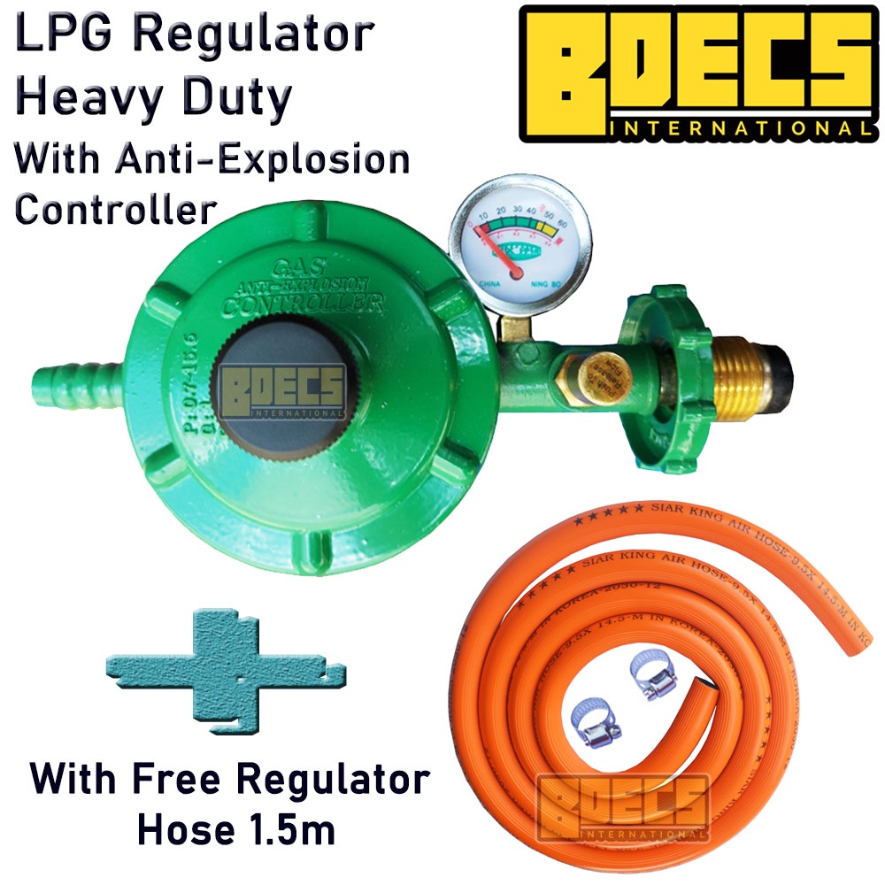LPG Regulator With Pressure Gauge and antiexplosion device free hose