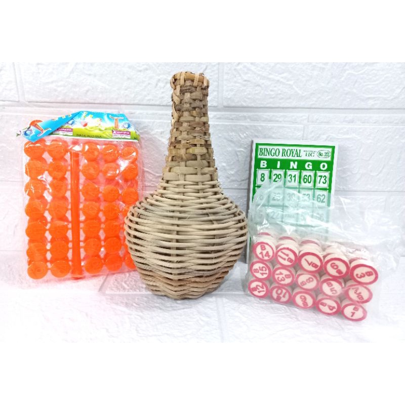 Bingo Set Rattan Shaker, Chips and Cards Shopee Philippines