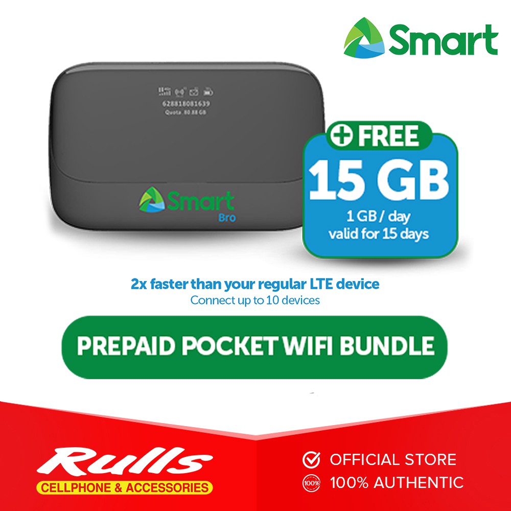 Smart Bro Prepaid LTEAdvanced Pocket WiFi with FREE 15GB data Shopee