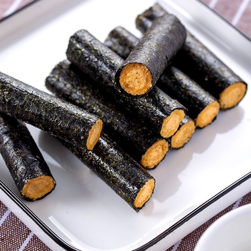 Rabbit Seaweed Rolls Sandwich Crispy Egg Roll Snack Dried Meat Floss