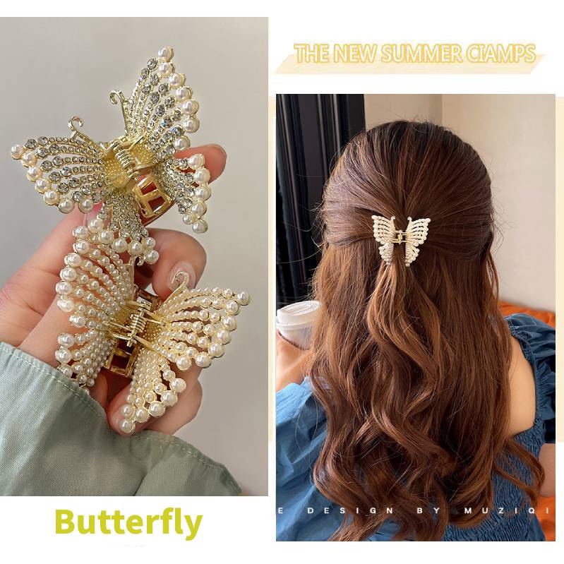 Pearl Butterfly Hair pin Fashion Korea Clips Hair Clips Metal Hair