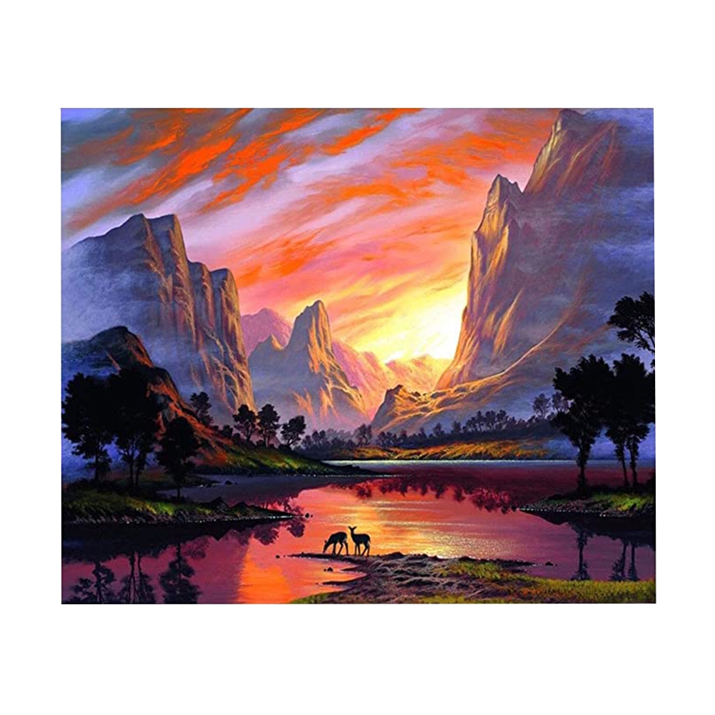 【COD】DIY Painting by Number Kits,Oil Paint Drawing Color Bottom Canvas