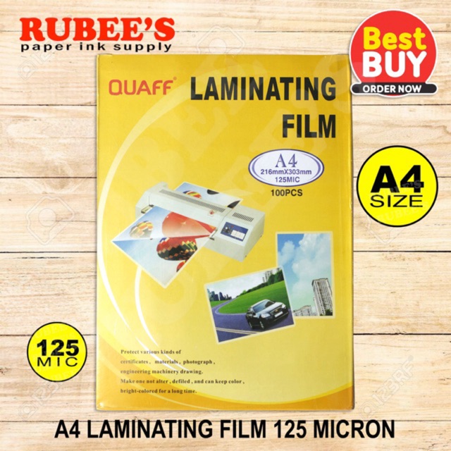 Quaff Laminating film A4 125 microns Shopee Philippines