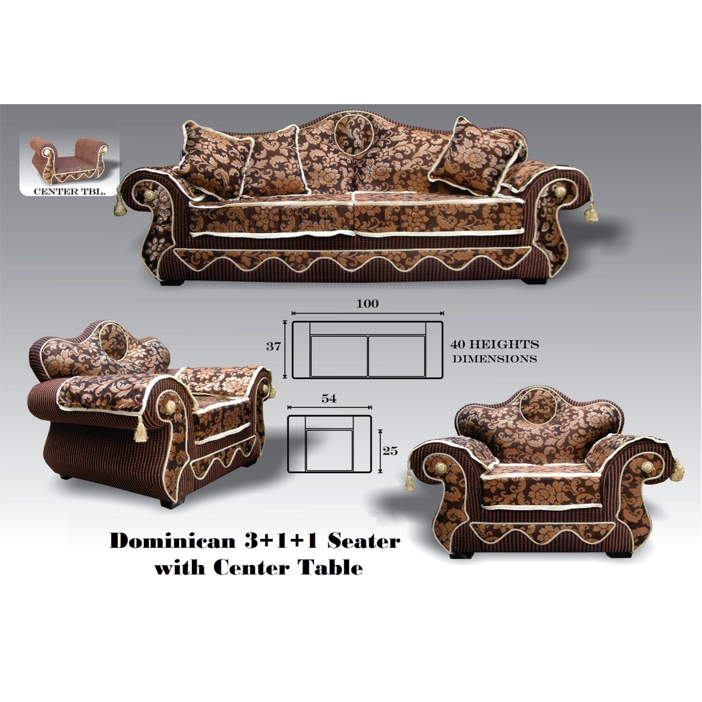 B&B FQ Dominican 3+1+1 Seater Sofa with Center Table Shopee Philippines