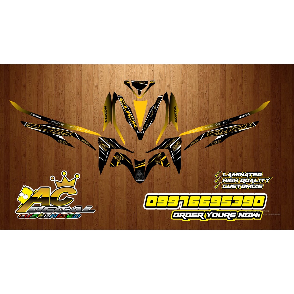 Honda Click 125i V2 Decal (Yellow Click) Shopee Philippines