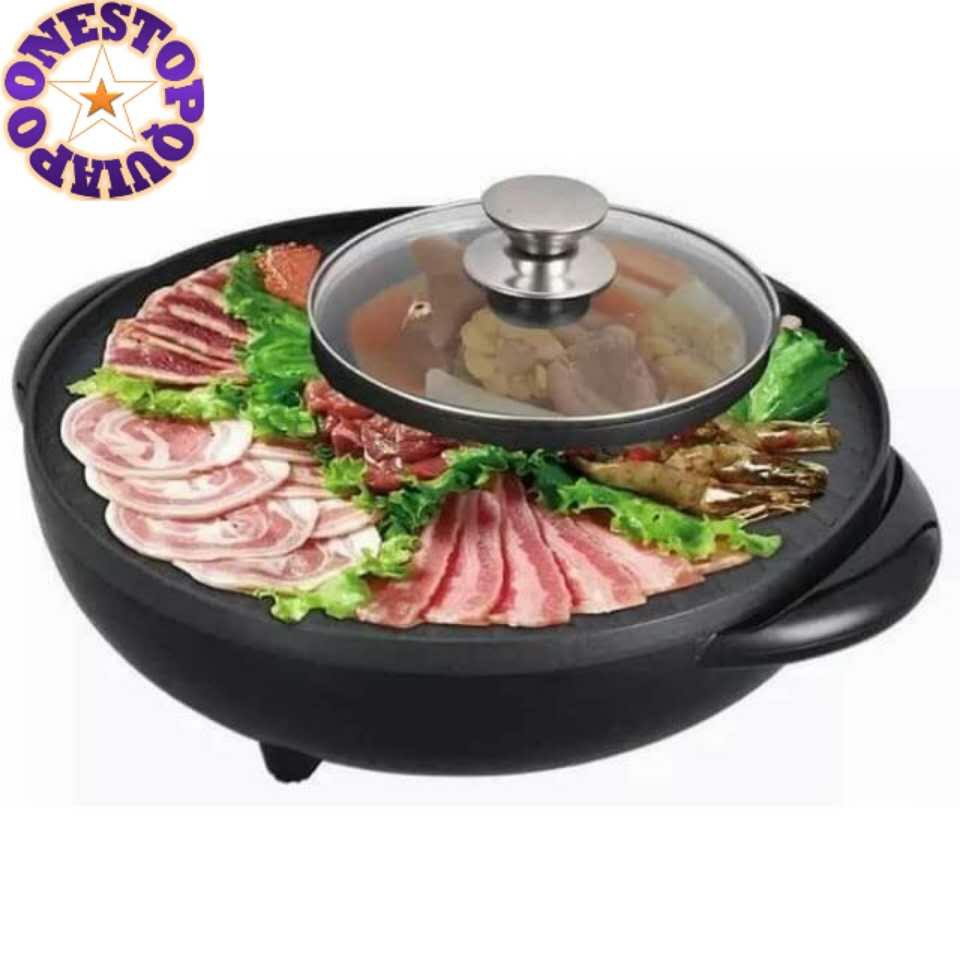 OSQ 34CM Korean Samgyup 2in1 Multifunction Electric Hot Pot Grill