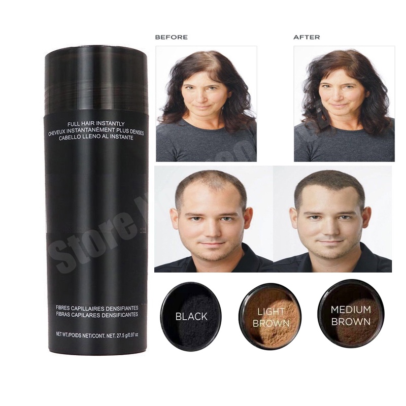 Woman Wan Black Hair fibers Set Hair Growth Fibers Keratin Thickening