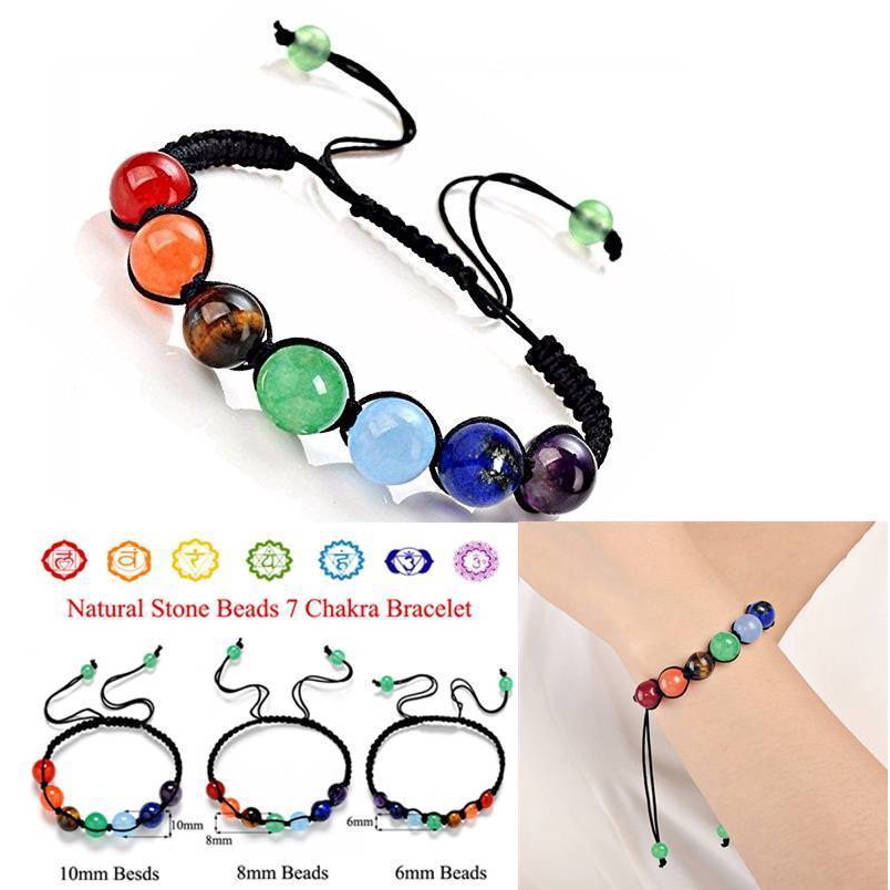 7 Chakra Healing Balance Life Energy Yoga Beads Bracelet Shopee