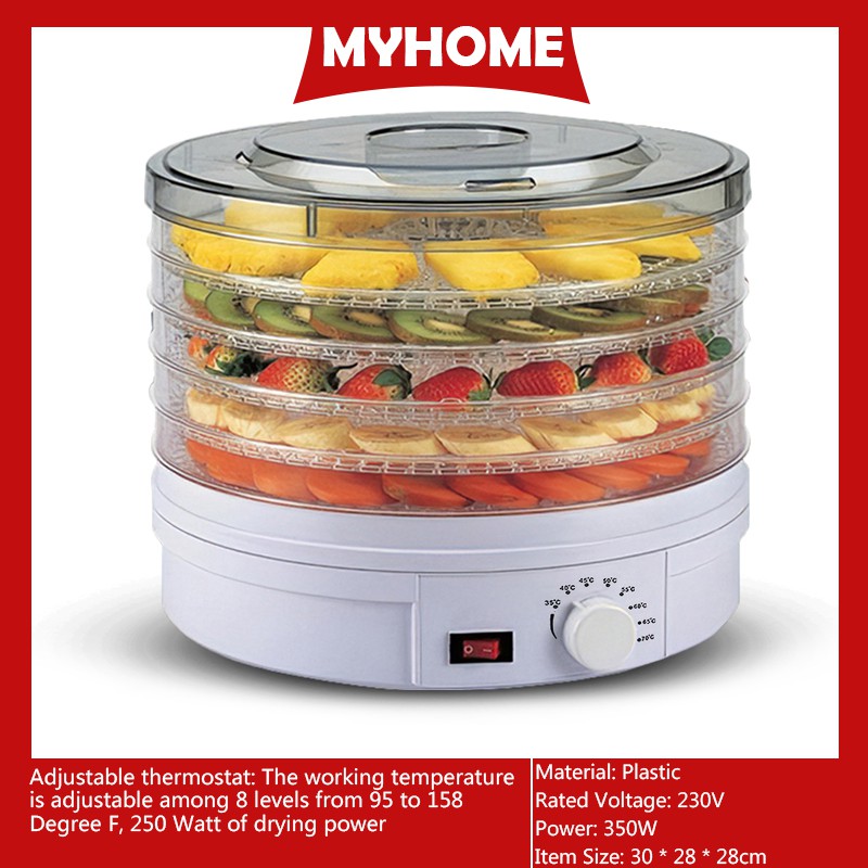 Electric Food Dehydrator Machine 5 Tray Tier Fruit Dryer Beef Jerky