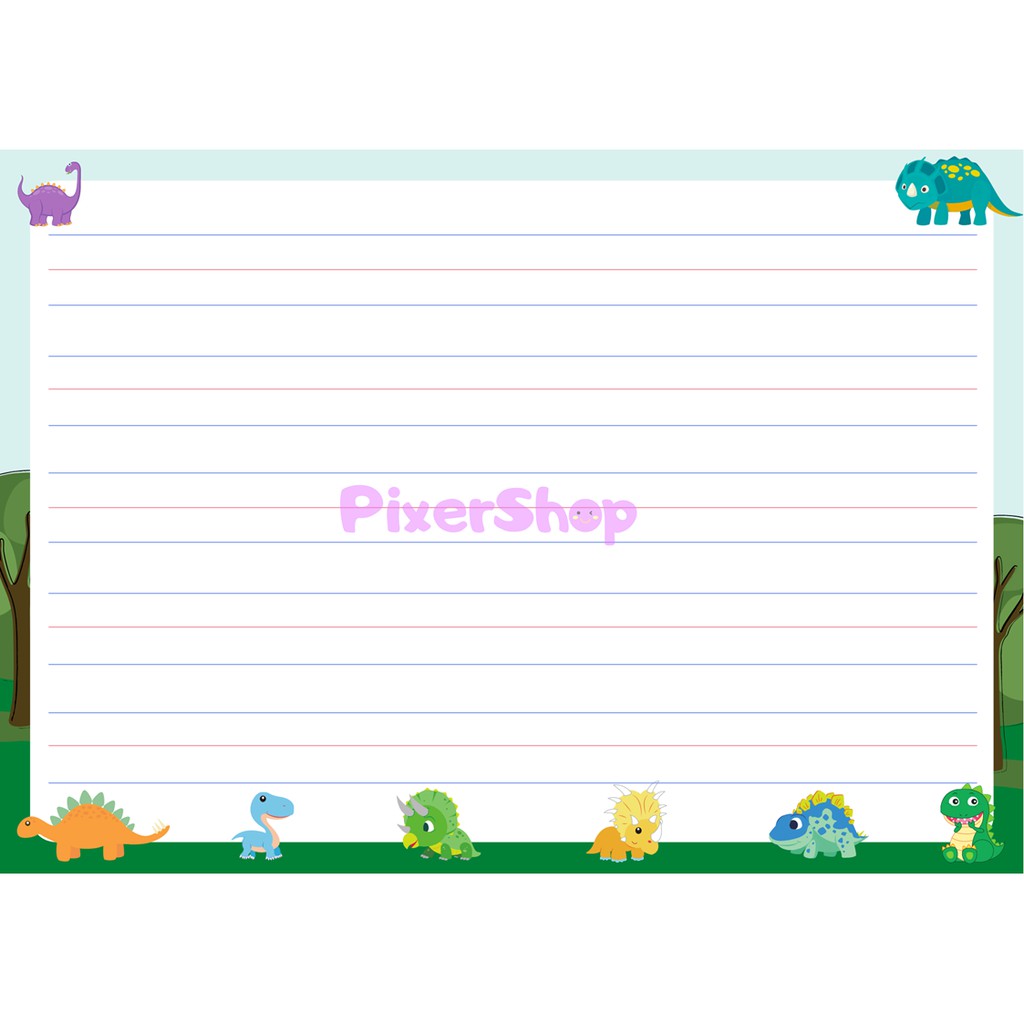 Laminated Blank Blue and Red Lines for Writing Educational Materials