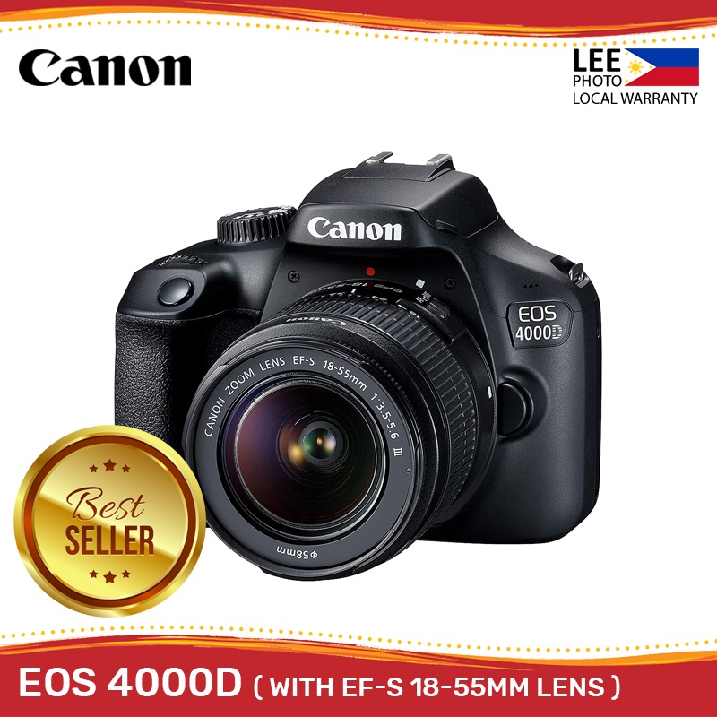 Canon EOS 4000D DSLR Camera w/Canon EFS 1855mm F/3.55.6 III Zoom