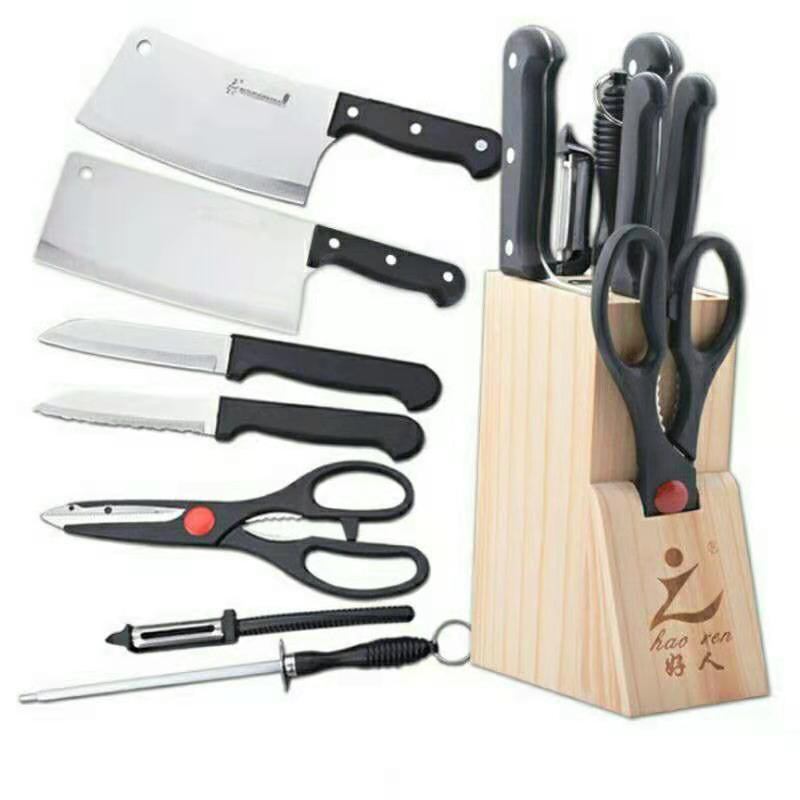 7Pcs Kitchen Knife Set With Wood Stand Shopee Philippines