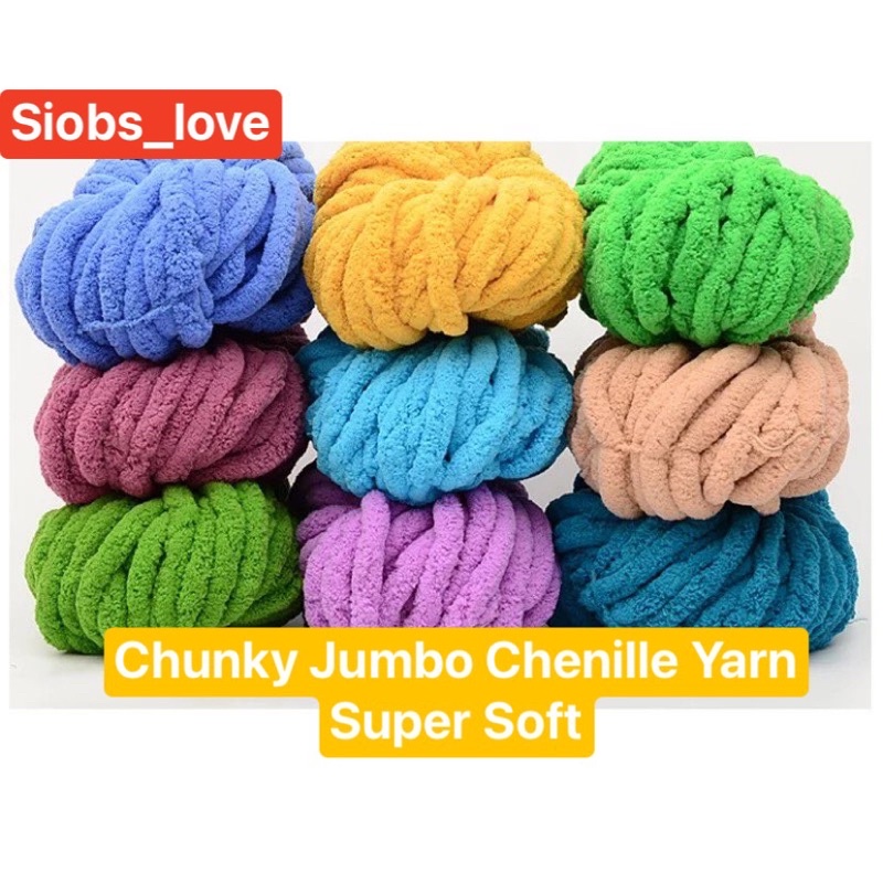 Chunky Jumbo Chenille Yarn for hand knitting (super soft) Shopee