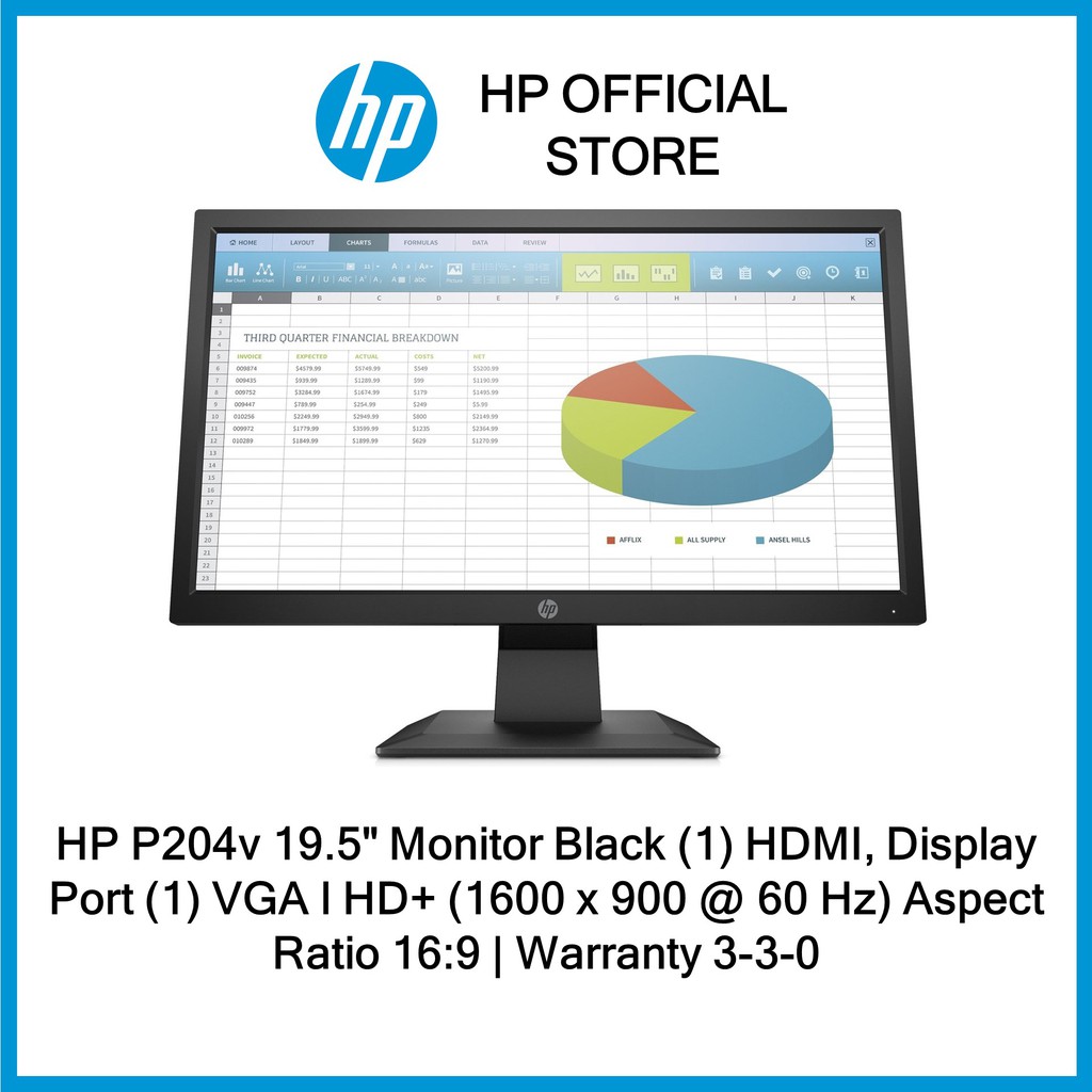 HP P204v 19.5" Monitor Black with HDMI and VGA Shopee Philippines
